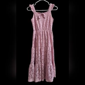 Charming Pink Casual Dress with Bow